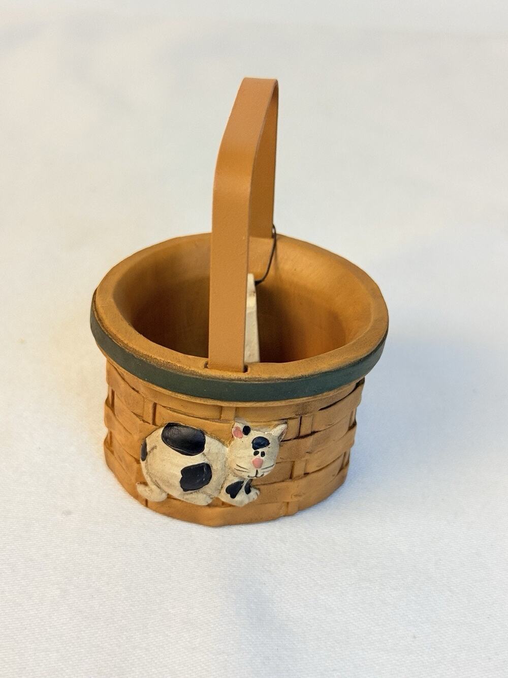 Blossom Bucket Suzi 08 Cat Basket Folk Art Farm Decor